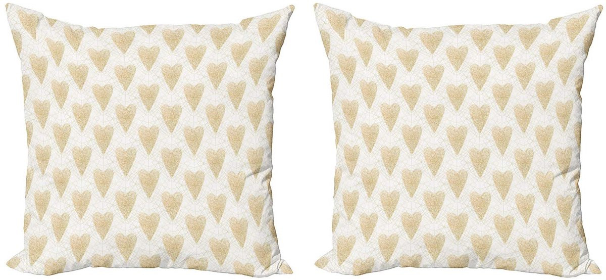 ABAKUHAUS Romantische Kussenhoes van Microvezel, 2x50 cm, Licht koffiekleur