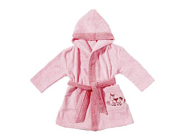 Egeria 501017 Pony Kapuzenmantel Baby Bademantel, Bio Baumwolle, 32 x 24 x 10 cm, Rose