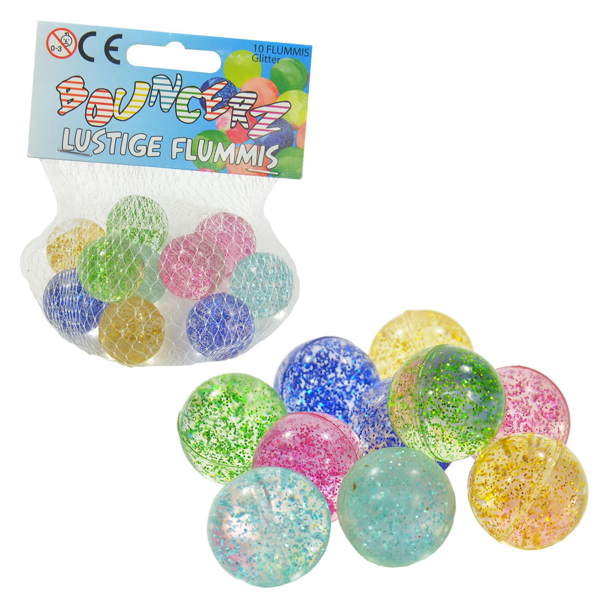 Magni Flummis Bouncerz D25mm mit Glitter 10er Netz (42583918)