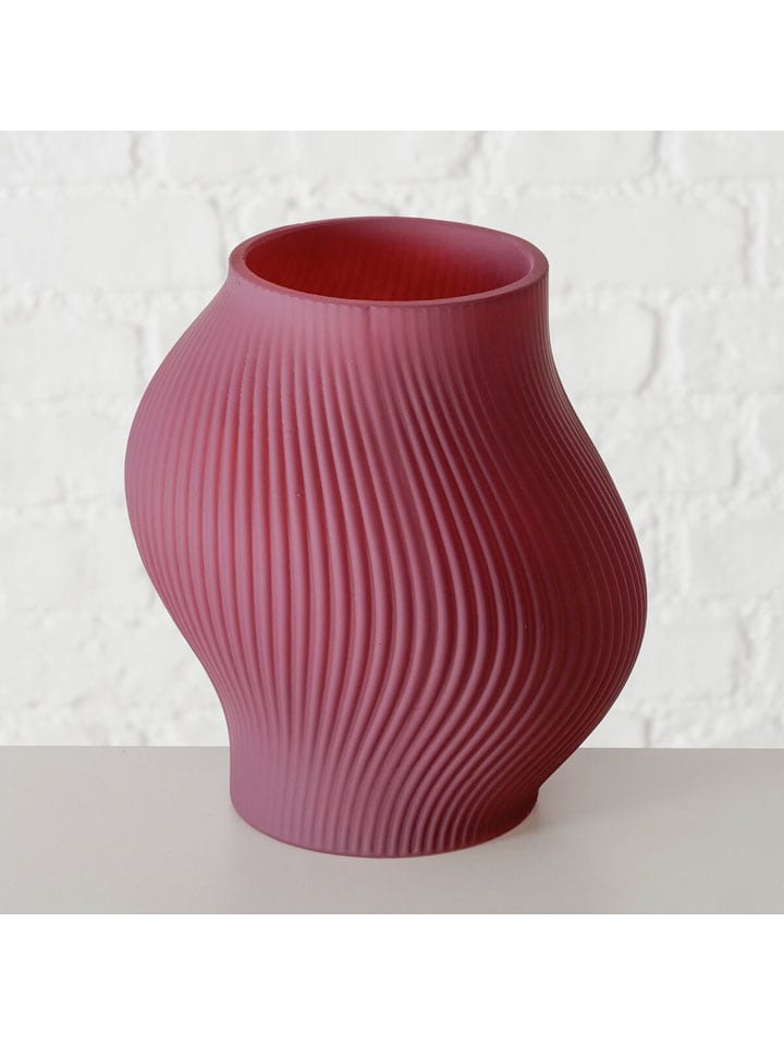 Boltze Vase ''Irena'' in Rot - (H)20 x Ø 17 cm - onesize
