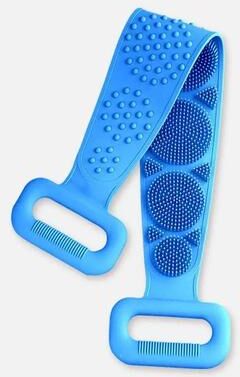 Uplifted Goods Silicone Bath Scrubber Body Cleaning Belt blue 23.62 X 4.13in