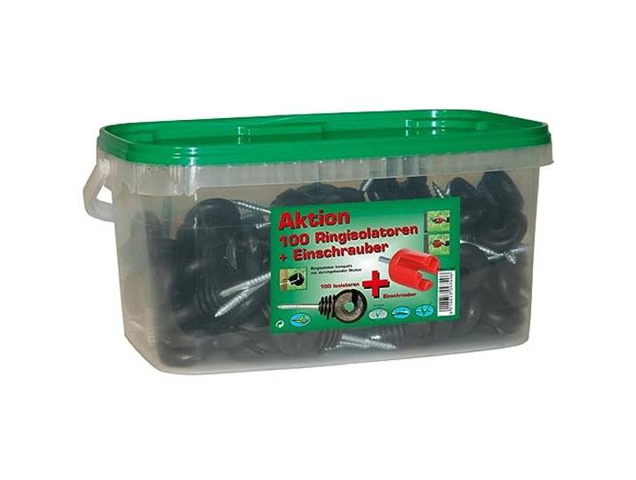 Ringisolator Compact , 100 stuks in emmer inclusief schroefhulp