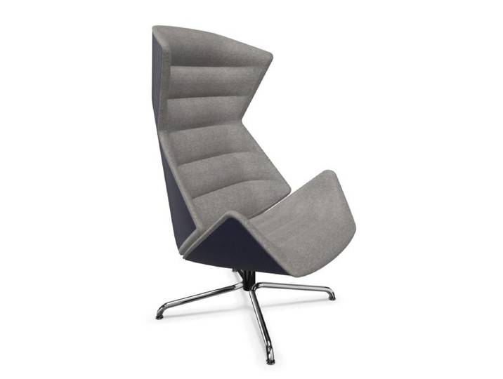 THONET fauteuil pivotante 808 (Tissu IV - acier chromé et Tissu)