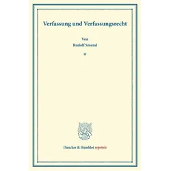 Verfassung und Verfassungsrecht, Fachbücher von Rudolf Smend