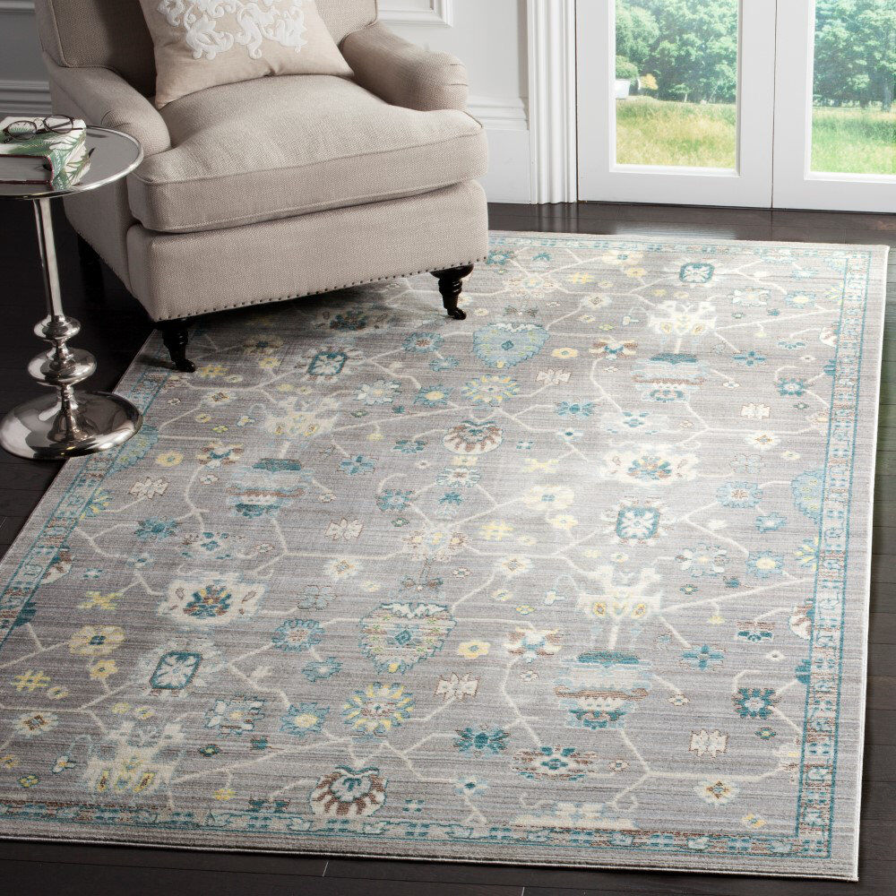 Fleur De Lis Living Seine Hand Woven Grey Indoor Rug Gray Rectangle 122 x 183 cm