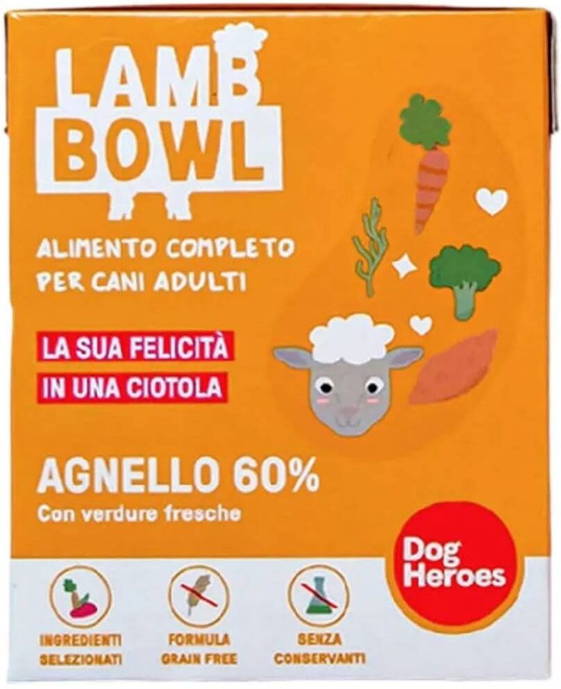Dog Heroes Bowl Lamb Agnello Cibo Fresco per Cani 390 g