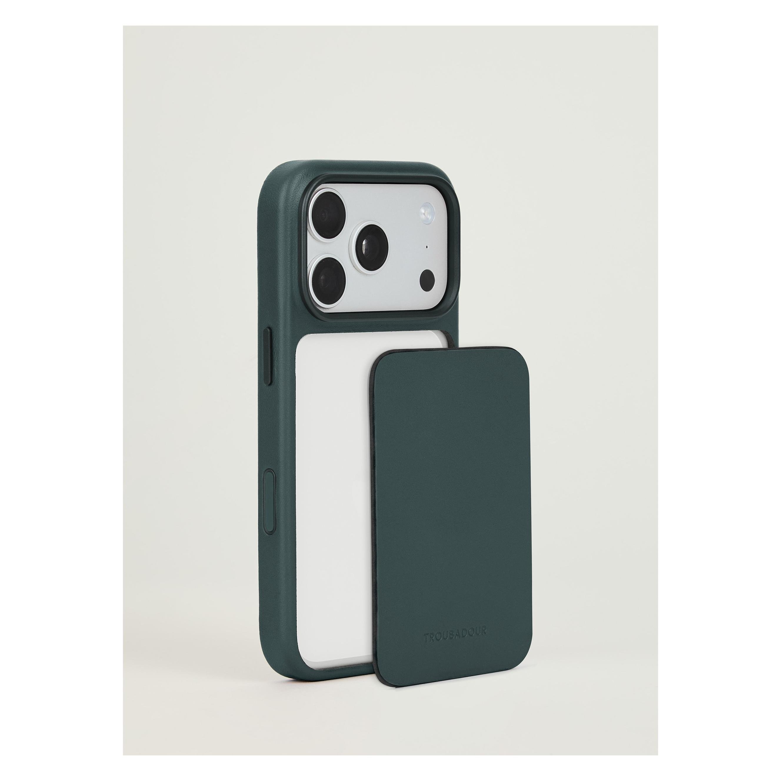 Troubadour Modulares Lederetui - iPhone 18 Pro / 17 Pro - Obsidian-Grün - MagSafe (Apple iPhone 17 Pro, Apple iPhone 18 Pro) (76758344)