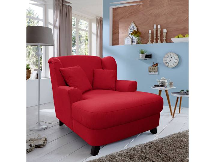 XXL Sessel Liwan Rot Webstoff Palila 109 x 104 x 145cm