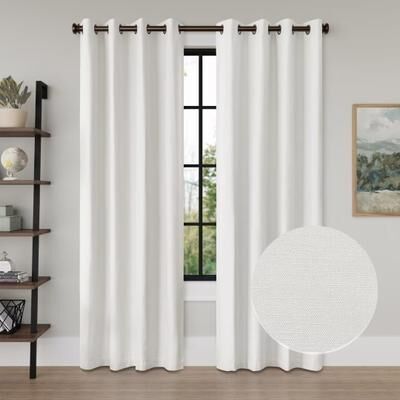 Awesome Home Linen Texture 100% Blackout Grommet Curtain Pair(2 panels)