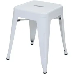 Hocker MCW-A73, Metallhocker Sitzhocker, Metall Industriedesign stapelbar ~ weiß