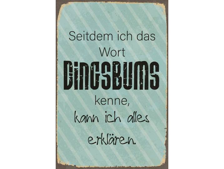 Metallbild QUEENCE Dingsbums , schwarz (farbe bild(er): schwarz), B:30cm H:20cm, Metall, Stahl, Bilder, Metallbild, Stahlschild, Blechschild, Sprüche, Texte, witzig