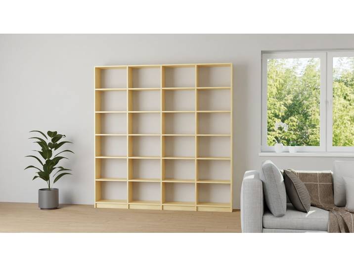Grande bibliothèque en érable Érable (européen) Naturel huilé