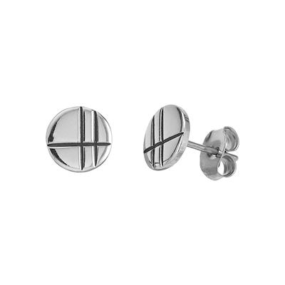 Paar Ohrstecker FIRETTI "Schmuck Geschenk Edelstahl Ohrschmuck Ohrringe Kreis rund", silber (edelstahlfarben, schwarz), Ohrringe, Damen, 6,5mm, Edelstahl
