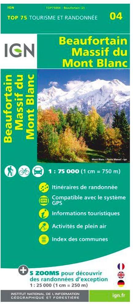IGN  - Beaufortain Massif du Mont Blanc - Carte