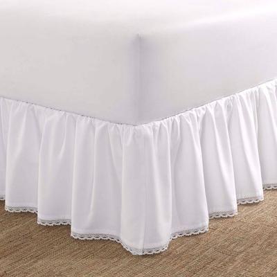 Revman International Crochet Ruffle Bedskirt White, Twin, White