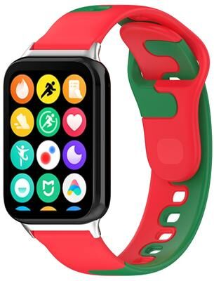Everyday Crate Xiaomi Band 10 Pro Redmi Watch 6 5 Dual Color Silicone Watch Band Replacement Strap red Green