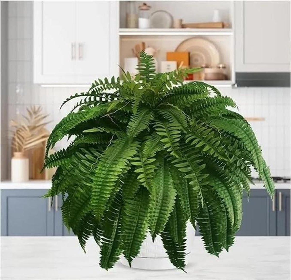 Kunstvaren Boston Groene Hangplant - Onderhoudsvrije Nepvaren voor Interieurdecoratie - Diameter: 90 cm