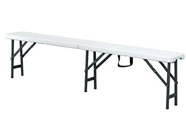 Saro - Siesta Banc Pliant\, Acier/Polyéthylène\, 183 cm\, Charge Maximale 400 kg\, Transformable en Valise\, pour Événements et Extérieur