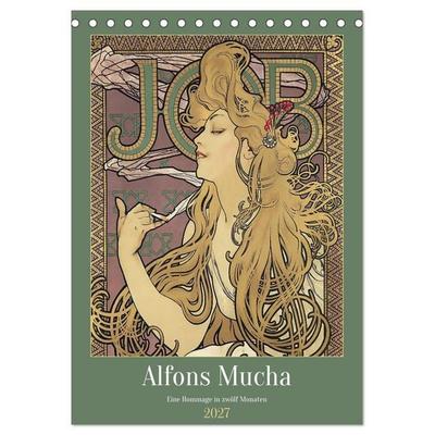 Alfons Mucha - Eine Hommage in zwölf Monaten (Tischkalender 2027 DIN A5 hoch), CALVENDO Monatskalender
