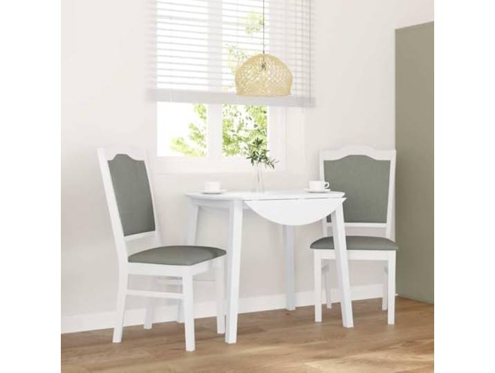 Esszimmerstühle mit Kissen, 2 Stück, Massivholz, Weiß Hevea Dichtes Gummibaumholz, inklusive Kissen, ergonomische Rückenlehne, Esszimmer und Wohnzimmer, zeitloses Design