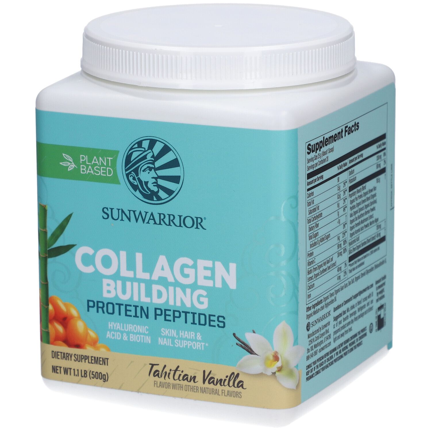 Collagen Building Protein Peptides Tahitian Vanilla 500 g Pulver