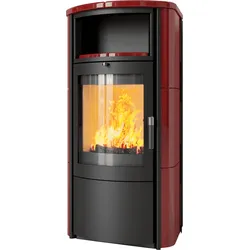 Kaminofen Hark 57 5 kW - Ofenkacheln: bordeaux-rot - Korpus: graphit