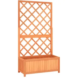 vidaXL Garten-Spalier mit Blumenkasten Braun 70x30x135 cm Tannenholz