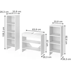 Vicco, Badmöbelset, Badmöbel-Set Karli, Weiss, 3 Teile
