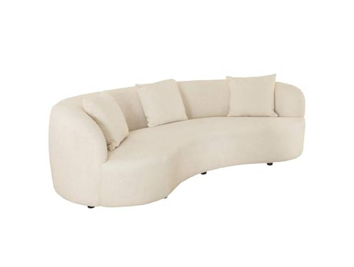 3-Sitzer Sofa ATELIER - 230cm - beige - Bouclé - inklusive Kissen 3 Kissen, Schaumstoff-Polsterung, abgerundete Form, skandinavischer Stil, pflegeleicht