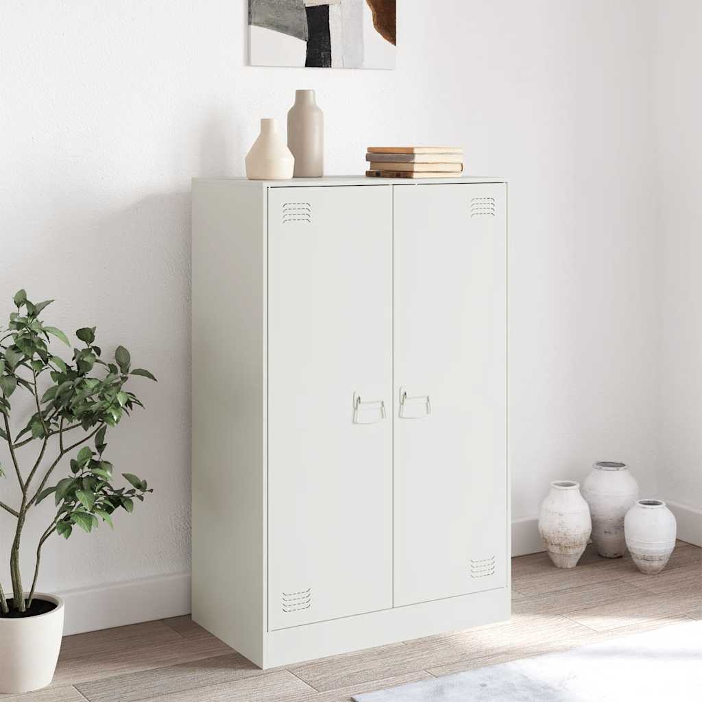 vidaXL Buffet blanc 67x39x107 cm acier
