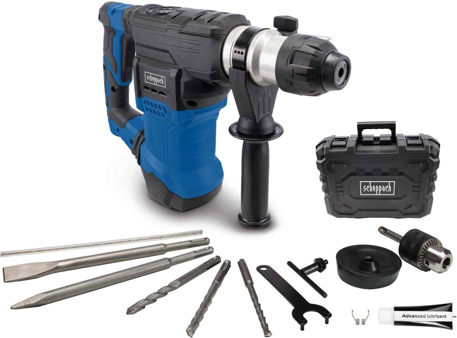Scheppach Elektrische boorhamer DH1500 Plus 4-in-1 met 1500 Watt en 7 Joule slagkracht