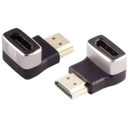 HDMI-A Adapter, 90° Winkel unten, 8K, Metall