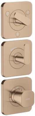 Hansgrohe Axor Citterio C Thermostatmodul 380/120, 49710300 cubic cut, Polished Red Gold, Unterputz, mit Rosetten