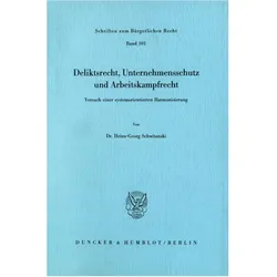 Deliktsrecht, Unternehmensschutz und Arbeitskampfrecht., Fachbücher von Heinz-Georg Schwitanski