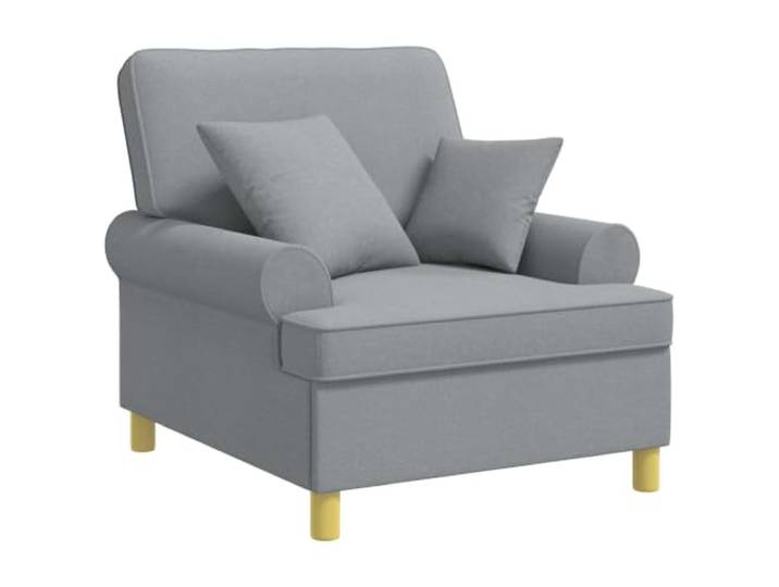 vidaXL XL-Sessel mit Kissen Hellgrau Stoff Genieße eine bequeme und großzügige Sitzfläche. Der Stoff aus 100 % Polyester bietet hohen Sitzkomfort