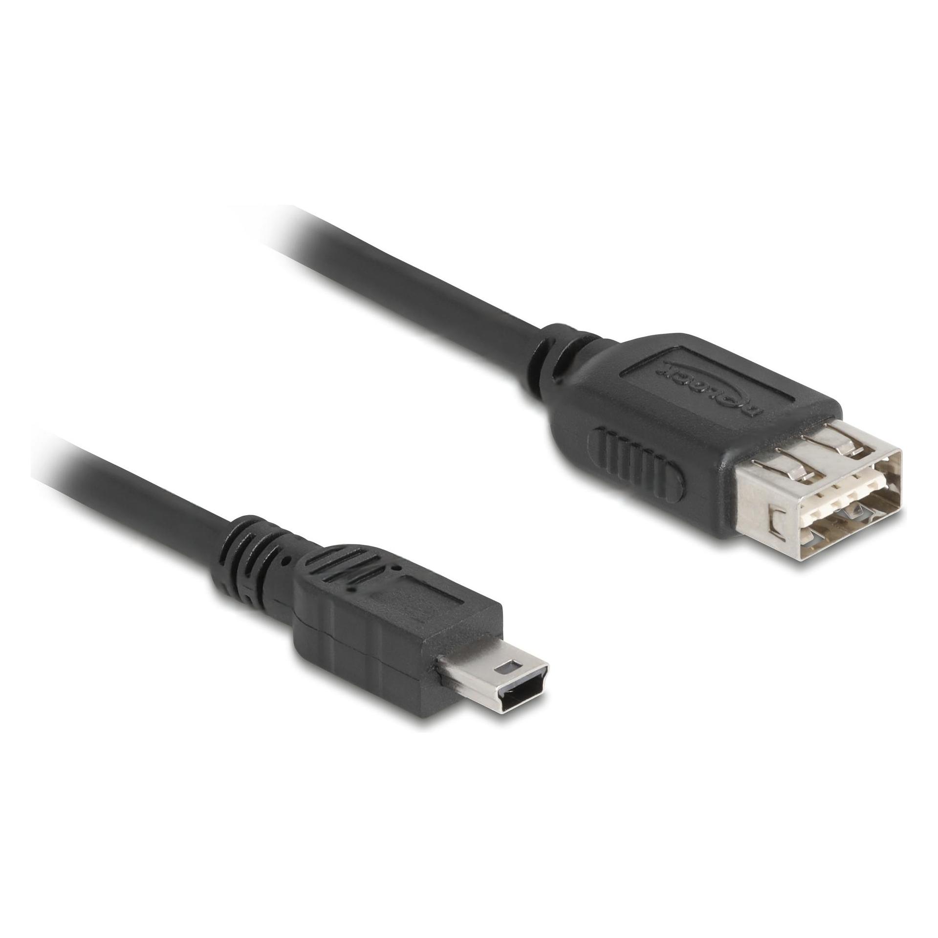Delock USB 2.0 Kabel USB Typ Mini-B Stecker zu EASY USB Typ-A Buchse 3 m (3 m, USB 2.0) (81526)