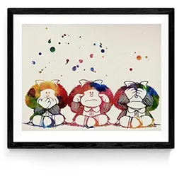 POSTER Mafalda Comic Aquarell 24X30cm Schwarzer Rahmen