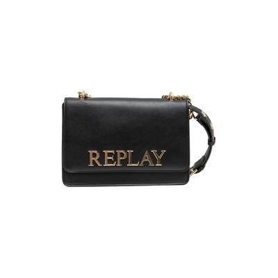 Schultertasche REPLAY "Replay Tasche FP", Damen, Gr. onesize, sun schwarz, Polyurethan (PU), unifarben, Taschen Schultertasche