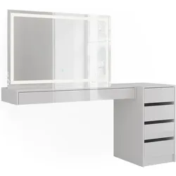 Vicco, Schminktisch, Schminktisch Sherry, Weiss, 120 cm 3 Teile