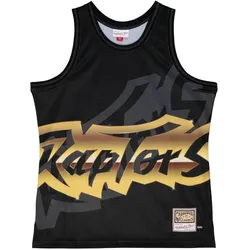 Mitchell & Ness, Herren, Sportshirt, M&N Big Face 4.0 Fashion Tank Top Jersey Toronto Raptors - M (M), Schwarz, M
