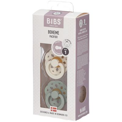 Bibs Fopspeen Boheme Sage - Ivory 0-6 Maanden 2 St Sauger