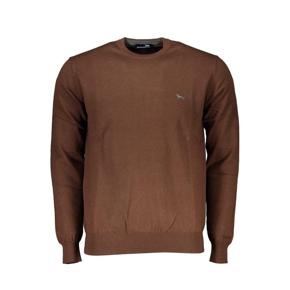 Brauner Rundhalsausschnitt-Pullover