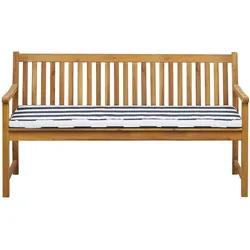 GARTENBANK zertifiziertes Holz hellbraun Auflage blau gestreift 160 cm Vivara