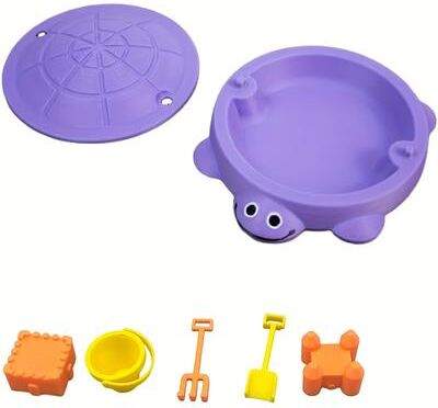 The Handy Homestead Mini Turtle Sensory Sand Tray Portable Stress Relief Desk Sandbox Toy With Tools And Lid purple