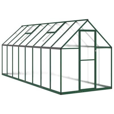 Helloshop26 - Gewächshauszelt für Pflanzen Blumen und Gemüse mit Grundrahmen 445 x 169 x 195 cm grünes Aluminium