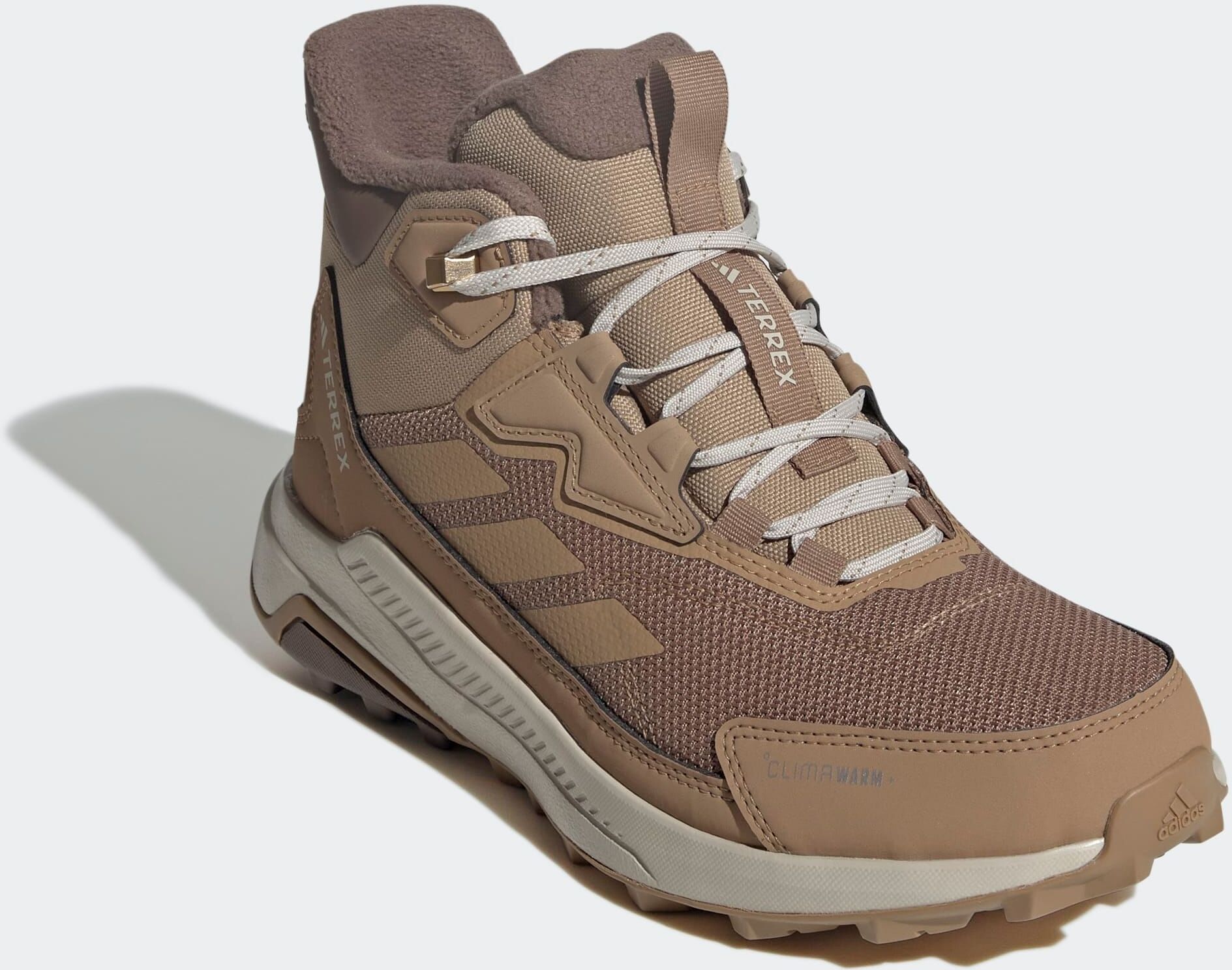 Winterstiefel ADIDAS TERREX "ANYLANDER CLIMAWARM+", Damen, Gr. 43, cardboard, cardboard, earth strata, Synthetik, Textil, Schuhe Winterstiefel, gefüttert cardboard, cardboard, earth strata 43