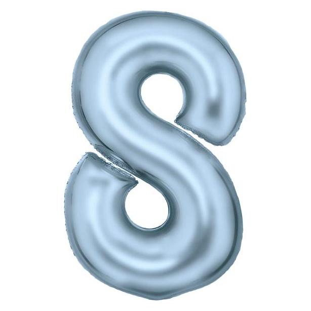 Amscan Metallic Folienballon blau Zahl 8 (1x) (9917340)