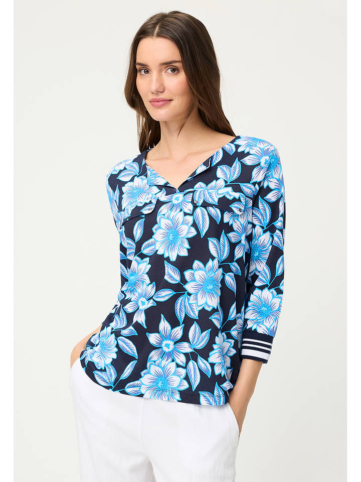 Olsen Longsleeve in Hellblau/ Dunkelblau - 42