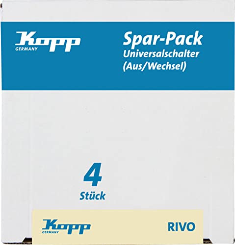 Kopp Rivo 581617059 universele schakelaar, wit, 4-delige blisterverpakking