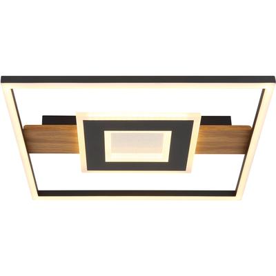 GLOBO LIGHTING LED Deckenleuchte "PIKARA", holzoptik, Leuchten, Deckenlampe/holzoptik/Acrylkristalle klar/modern, LED Deckenleuchte